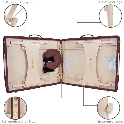 Image of EarthLite Harmony DX Portable Massage Table Package, 30 inch x 73, Burgundy