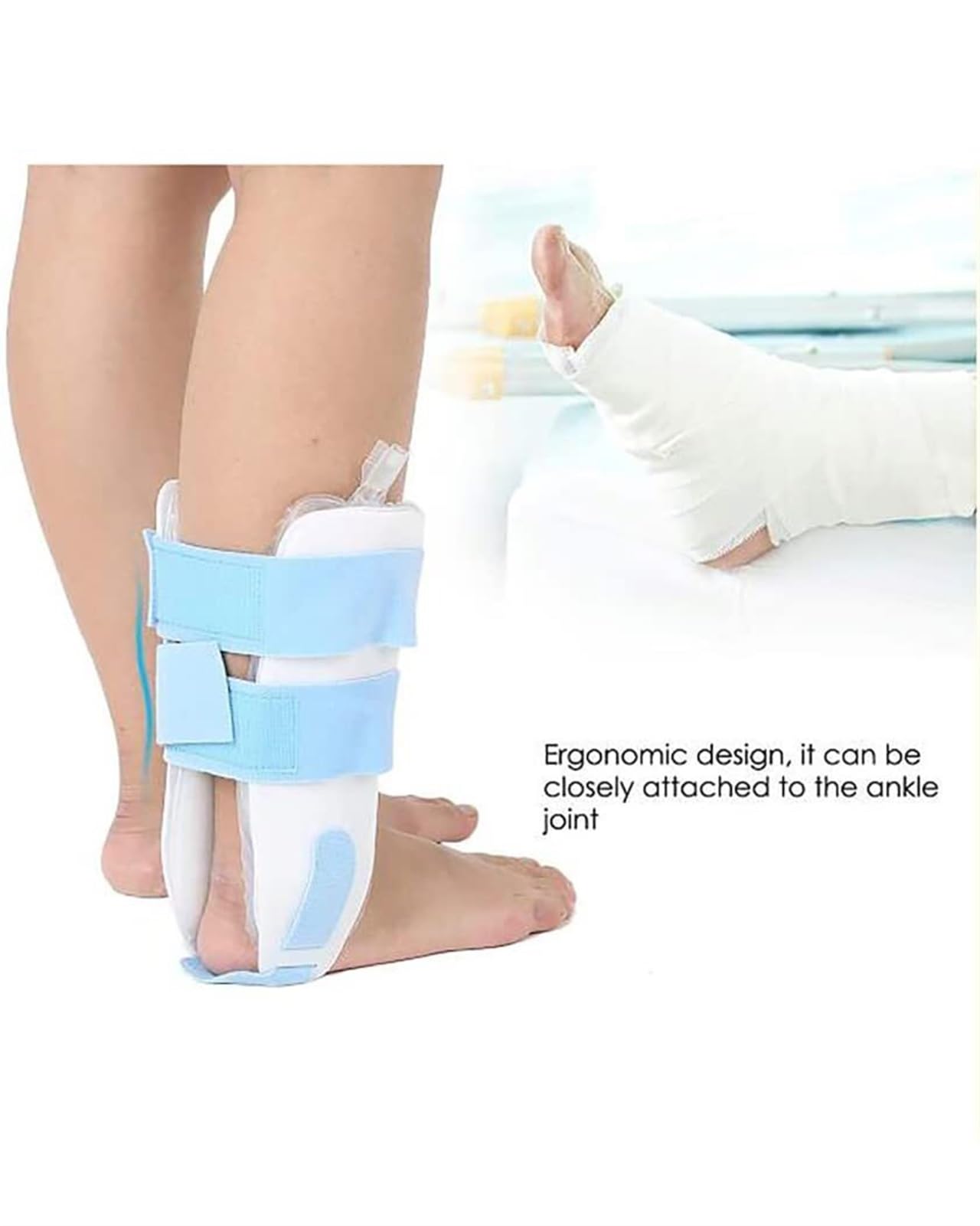 Férula de Tobillo Ajustable de Talla única, ortesis de pie Inflable, estabilizador, Doble Bolsa de Aire, Soporte de varo valgo de Tobillo para Restaurar esguinc