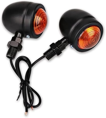 TAKESH Motorcycle Turn Signal Turn Signals Motorcycle for Cafe Racer Motorcycle Turn Signals Universal 12v Retro Metal Single Wire Motorbike Turn