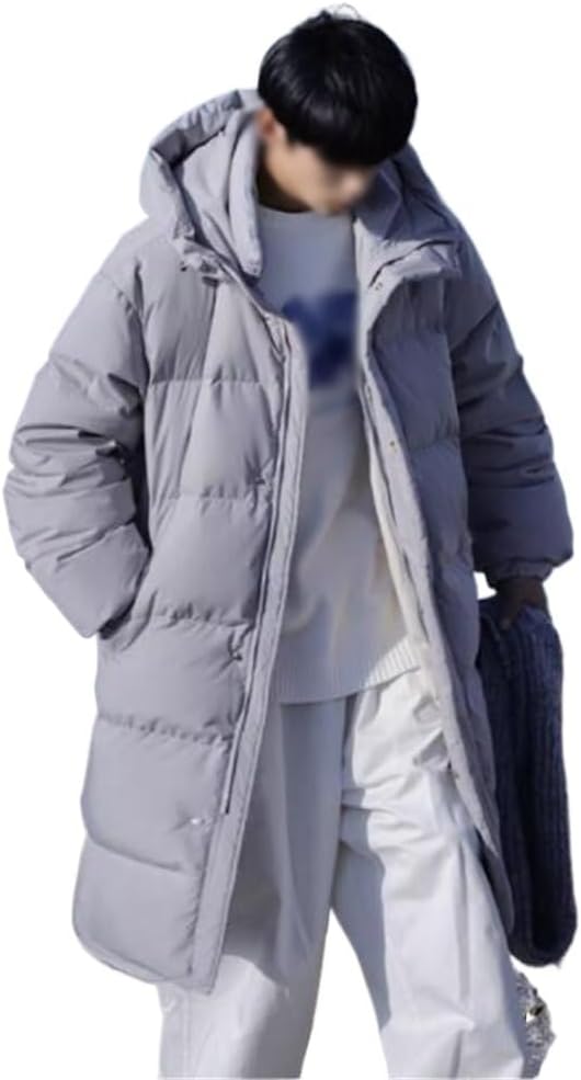 VIDI White Duck Down Jacket Casual Loose In The Long Male Winter Thickening