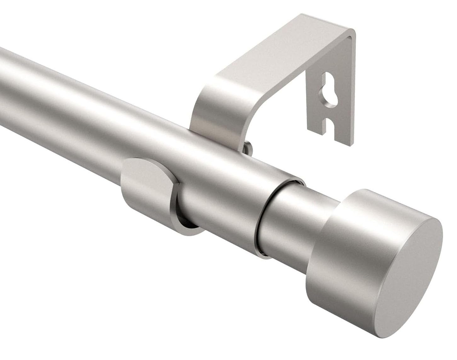 Adjustable Curtain Rods for Windows 16 to 144'', Cylindrical End Cap, 1-Inch-Diameter, Silver (40-365cm)