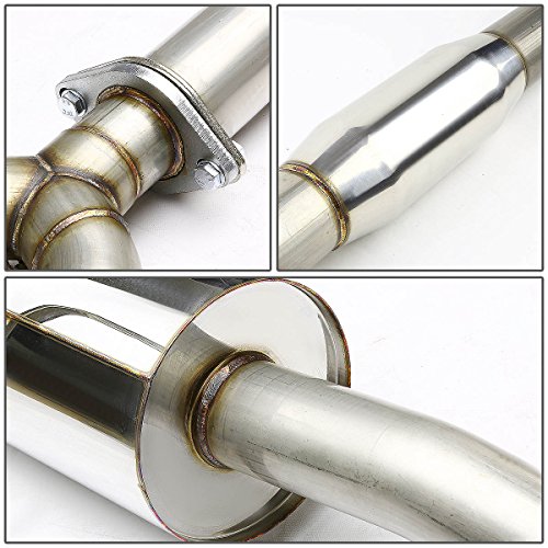 Dual 4 Inches Double Walled Muffler Rolled Tip Catback Exhaust System Compatible With Nissan Altima Sedan V6 2007-2012, Stainless Steel #TOP3