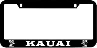 Speedy Pros Kauai Zinc Metal License Plate Frame Car Auto Tag Holder - Black 2 Holes