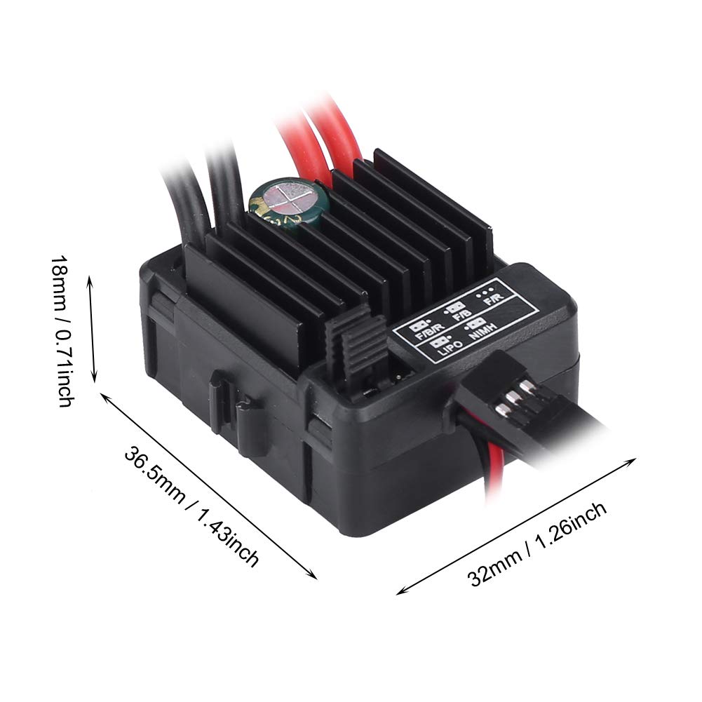 RC Car ESC Brushed 60A ESC Brushed ESC, Waterproof Brushed 1060 60A ESC 60A ESC Brushed for Touring RC Car Truggy 1/10 RC Car Complete Motors