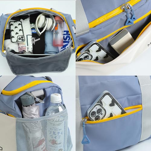 FUNSEED Travel Duffel Bags 19.6×9×10.6 Foldable Gym Carry-on Luggage with Adjustable Strap for Women and Men (Black)3