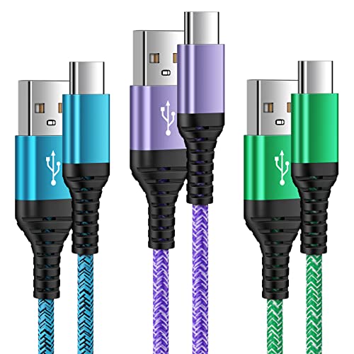 USB C Kabel, 3Stück [1.8M+0.9M+0.9M ] USB Typ C Ladekabel, Handy Kabel USB C Schnellladekabel für Samsung Galaxy S22/S21/S20/S10/S9/S8/A12/A13/A22/A33/A41/A52s/A53, Huawei, Google Pixel, OnePlus,Redmi Cover