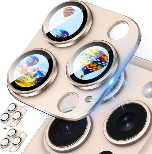 Image of PACK OF 2 Camera Lens Protector For IPHONE 16 PRO / 16 PRO MAX (DESERT) UHD 9H Glass, Anti Drop, Scratch Resistant, Case Friendly, Removable, Waterproof, Heavy Duty Camera Protector.