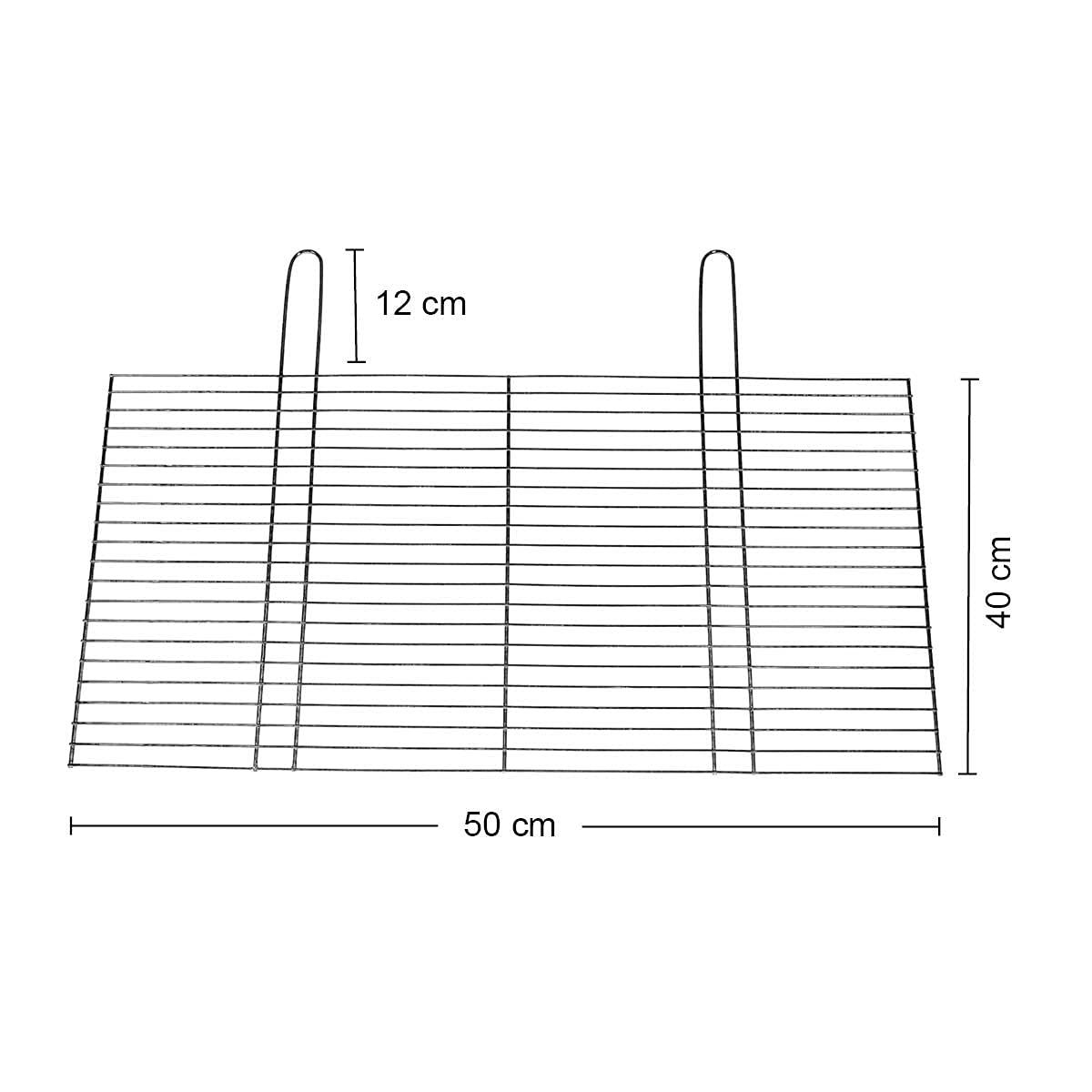 BitWa Wytrzymały ruszt do grillowania ze stali nierdzewnej 50 x 40 cm – nierdzewna kratka do grillowania dla koneserów i kucharzy amatorów do smacznego grillowania na grillu lub kominku grillowym