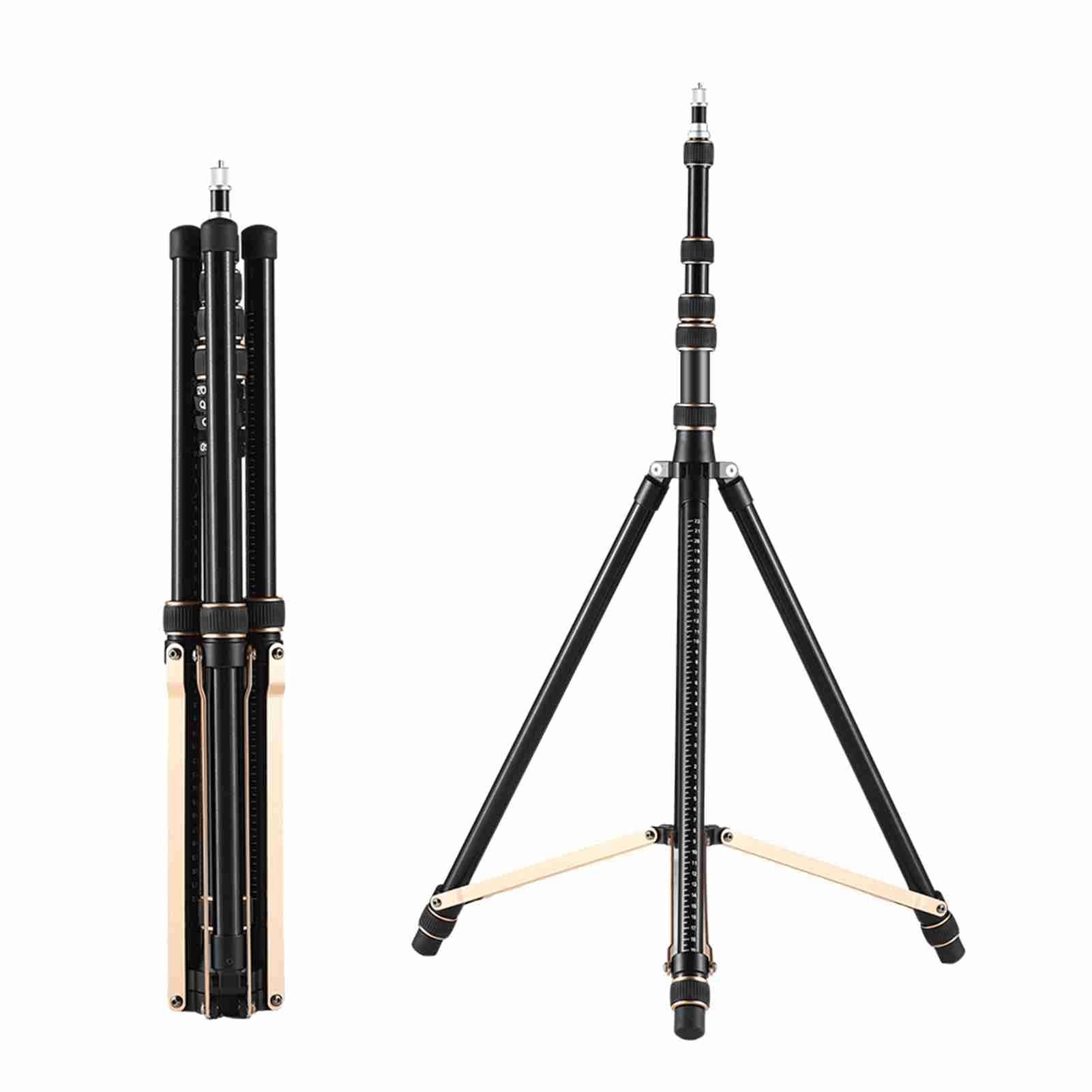 Regulowany Stojak na lampę Wideo ze Stopu Aluminium do Lampy Pierścieniowej LED Wygodne Pokrętło Regulacji 252 Cm/99 Cali do Filmowania Fotografii (Włókno węglowe)