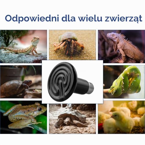 2 sztuki ceramicznych lamp grzewczych 150 W, E27, AC 220 V, dla zwierząt, terrarium, dla gadów, żółwi, jaszczurki, węża, pająka, piskląt, 2 sztuki