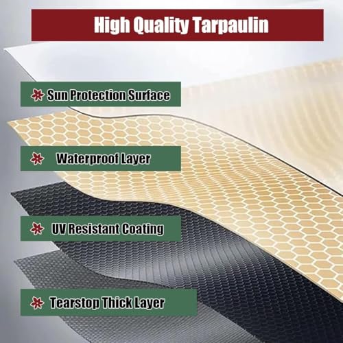 Toile de polyester pour auvent résistant aux UV et imperméable 6x3,5m - 3