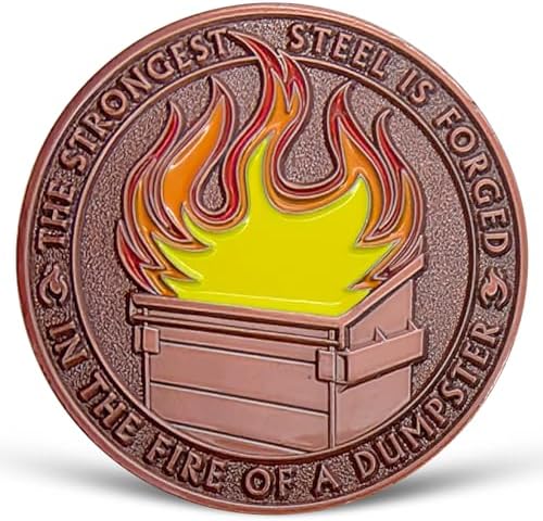 12 Pcs Dumpster Fire Challenge Coins - Double Sided Funny Desk Accessories For Office Gifts & Appreciation