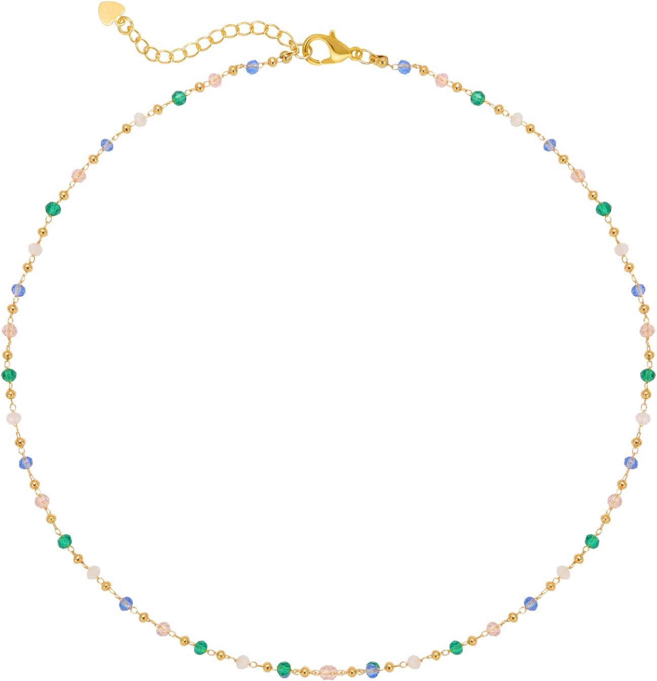 Raicegs Choker Necklace for Women 18K Gold Plated Summer Necklace Dainty Chain Necklaces for Teen Choker Jewelry Gift for Women