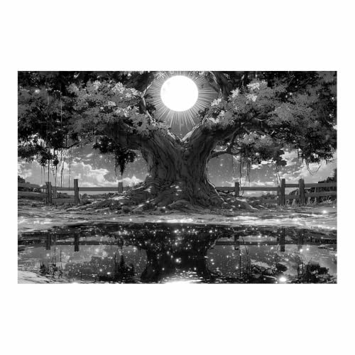 Poster noir et blanc banian nocturne XENIOU pour habiller un grand mur vide
