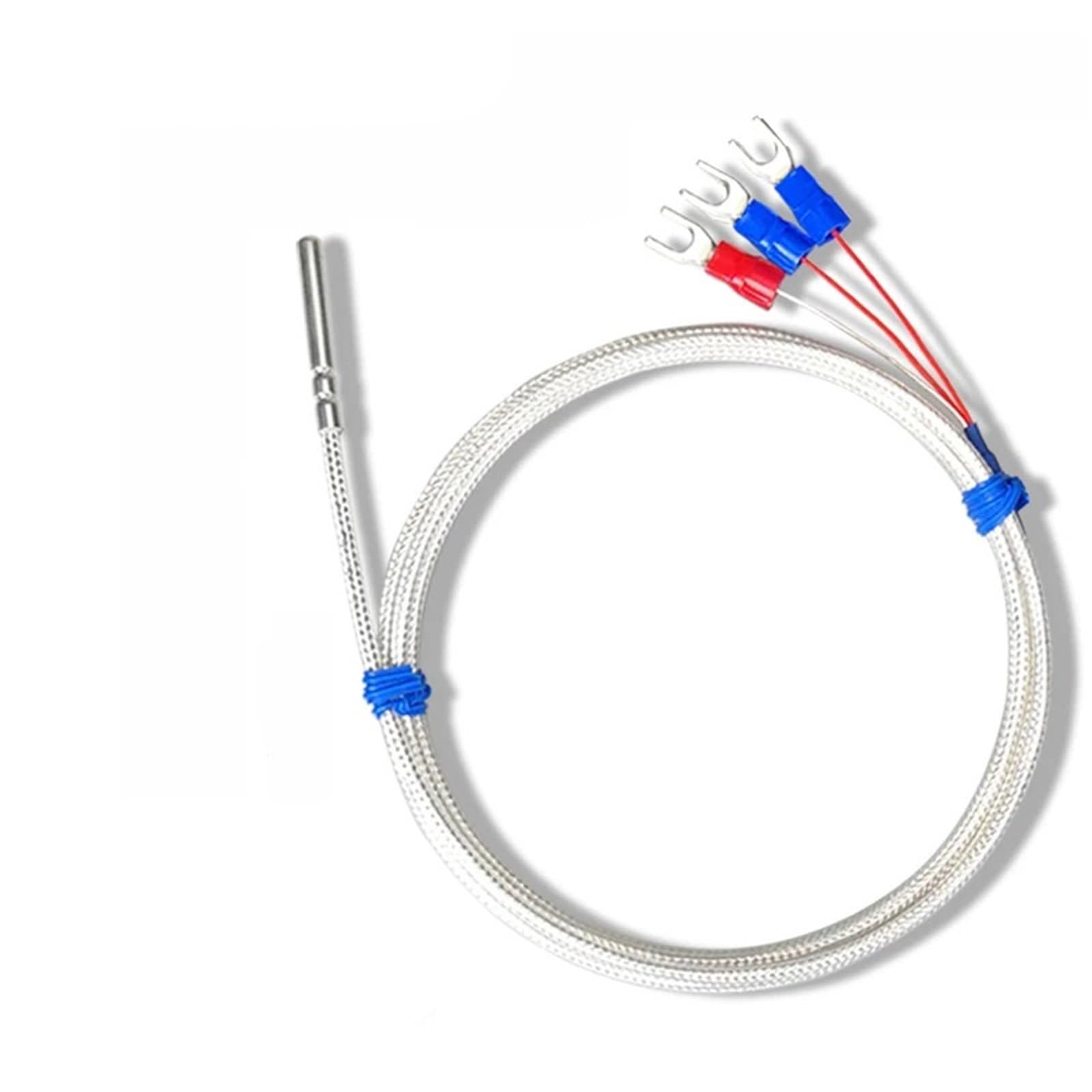 Sensor de temperatura PT100 con cable de 2 metros y termopar de acero inoxidable 7