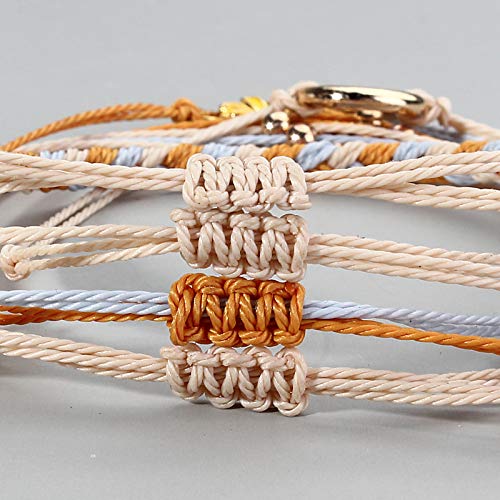Image of Stackable Sunflower String Bracelets Cute Boho Braided Summer Beach Jewelry
