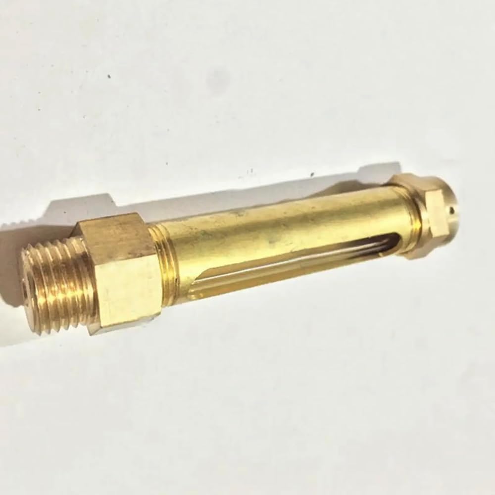 Mosiężny wziernik poziomu oleju - podwójny okienko, gwint męski (1/4"-1/2" BSP/M10-M16) 1 szt.(100mm M14x1.5mm)