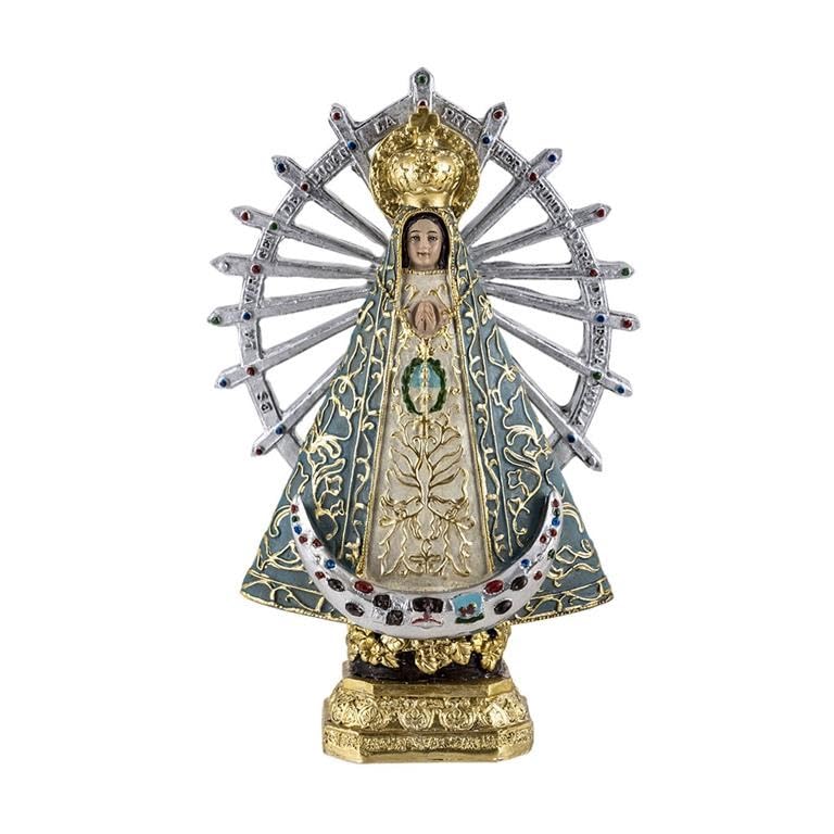 DRW Figura Virgen de Lujan Argentina Resina Pintada a Mano 19 cm
