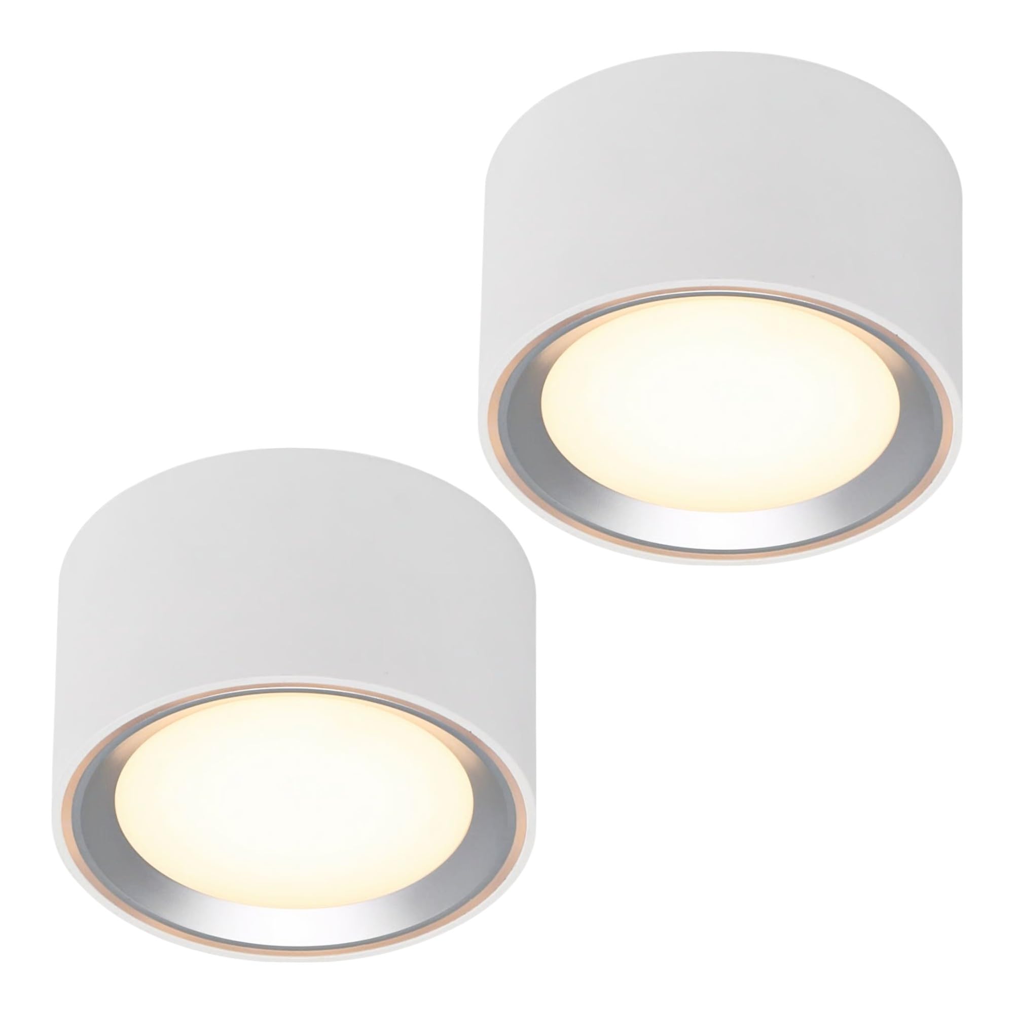 Nordlux FALLON LED Aufbaustrahler im 2er-Set – Dimmbar (3-Stufen Moodmaker™), 2700K Warmweiß, 500 Lumen, Schwenkbar, Weiß/Stahl – Ideal für Decke & Wand, energiesparend