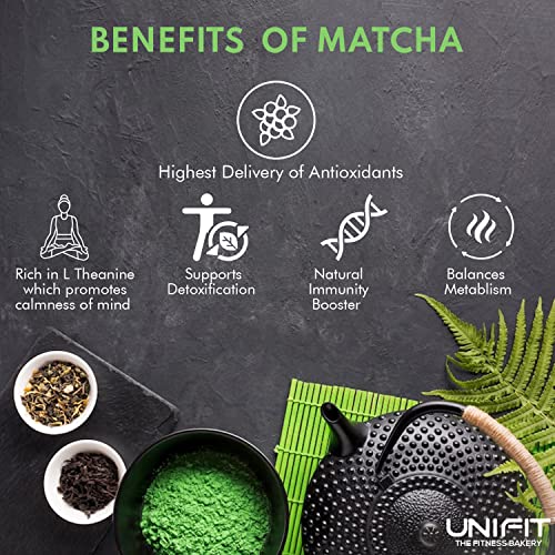 Image of UNIFIT Matcha Muesli Cereal - High Protein, Crunchy Breakfast with Oats, Cranberries & Almonds | Healthy, Instant & Ready to Eat | 500g of Antioxidant-Rich Goodness!