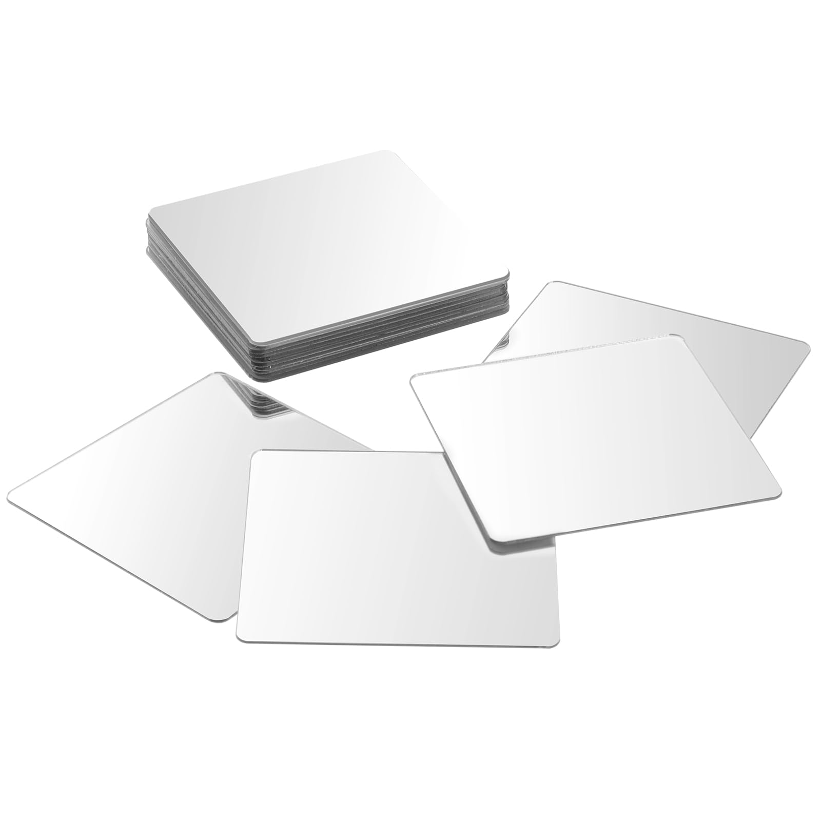 20Pcs Mini Size Acrylic Square Mirror, 2 x 2 Inch Adhesive Small Mirrors for Crafts, Acrylic Mirror Wall Stickers for Wall and Table Decor, DIY Home Projects, Decorations, Arts and Crafts Supplies