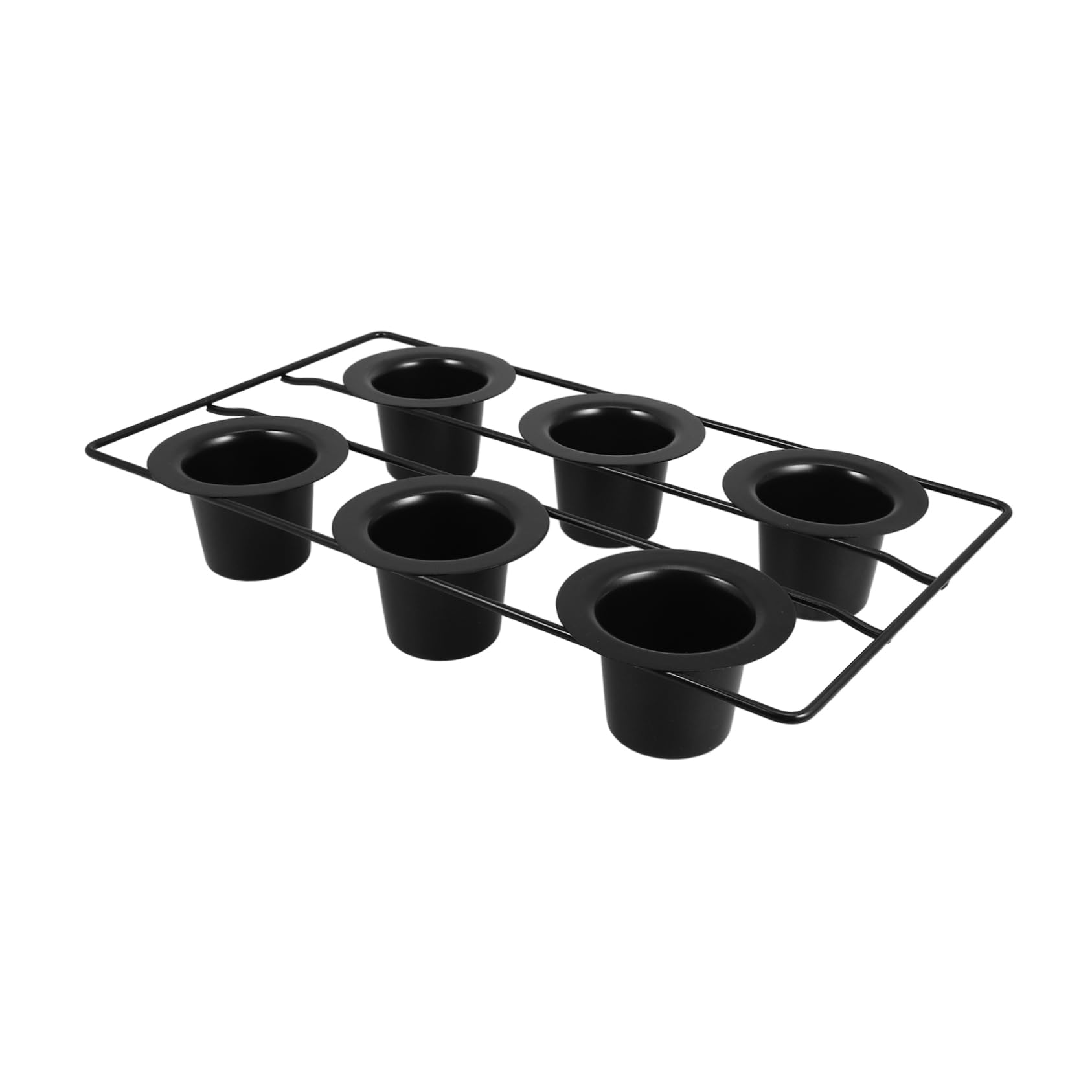 Moule à Muffins Profond Noir en Acier au Carbone 6 Cups