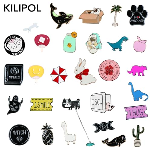 60 PCS Mixed Enamel Brooch Pins Bulk Set | Decoration Lapel Pin Clothes Accessories Birthday Christmas Festival Gift for Girls Women (Random Style)
