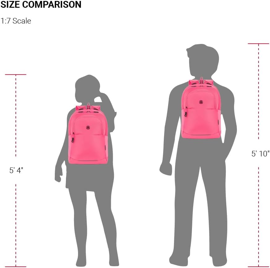 SwissGear Orientation Laptop Backpack, Pink, 17"x12"x7" - Image 6