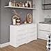 HOMECHO 4 Drawer Chest, Dresser with Drawers, Wood Storage Cabinet with Cutout Handle, Accent Tall Nightstand for Bedroom, Living Room, Entry, White