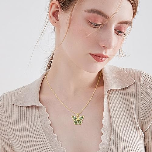 URONE Butterfly Pendant Necklace for Women Sterling Silver Butterfly Jewelry Gifts for Women2