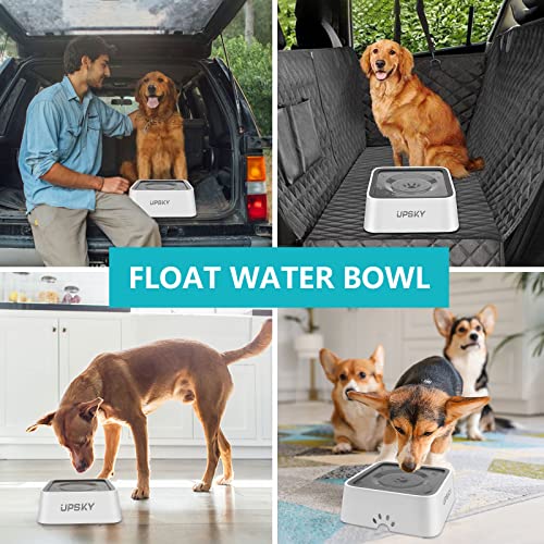 UPSKY Dog Water Bowl Upgrade 70oz Large Capacity No Spill Slow Feeder Vehicle Carried 2L Pet