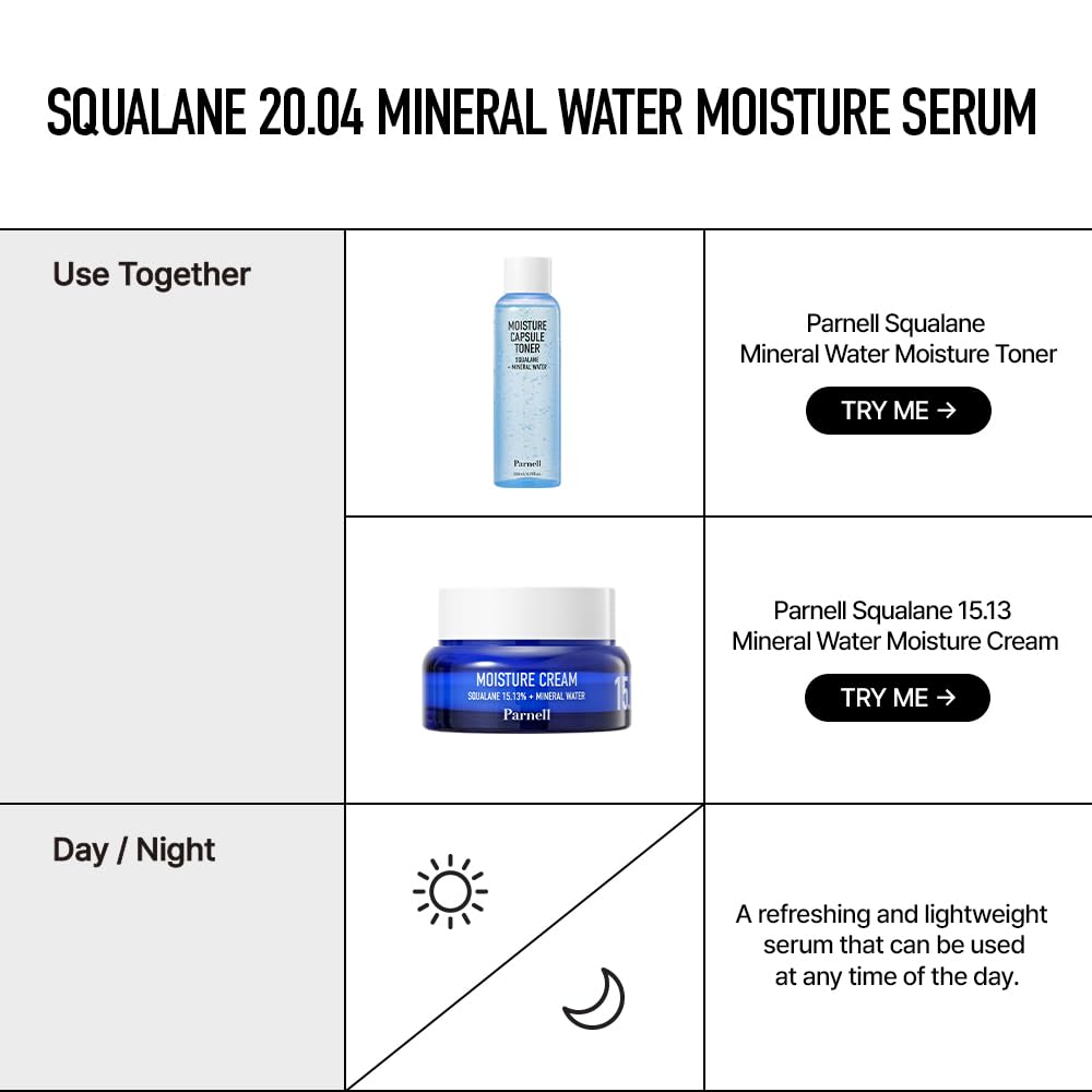 Parnell Squalane 20.04% Serum, Deep Hydrating Face Moisturizer, Mineral Water Barrier Serum for Dry & Sensitive Skin (1.01 fl.oz) - Image 9