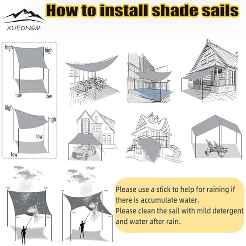 Voile d'ombrage imperméable 1.6x2.6m vert foncé pour patio - 7