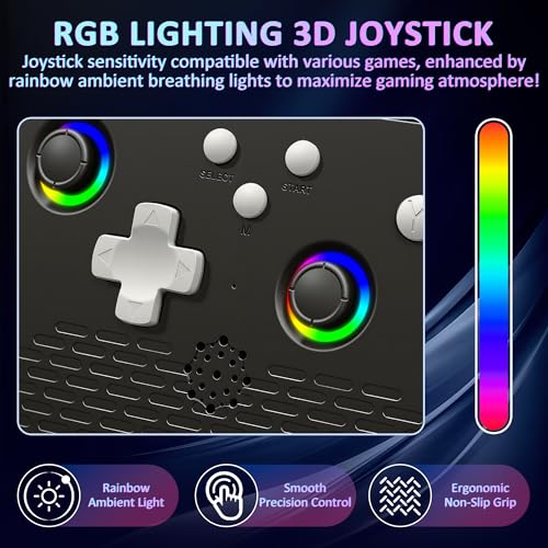 Image of H5 Retro Gaming Console, 5.0 Inch IPS HD Screen Handheld Game Console, 256GB TF Card Build-in 40000+ Classic Games, Portable Video Arcade Support 34+ Emulators with 4000mAh Battery, Black