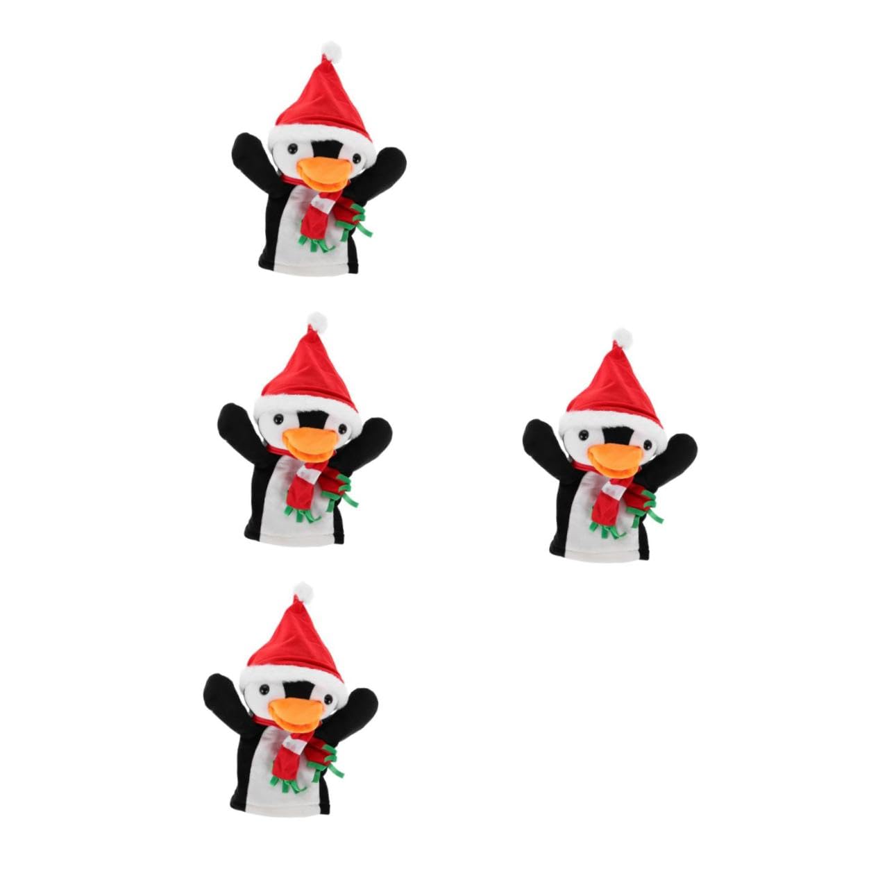 FRCOLOR 4 Marionetta da Dito Natalizio in Morbido Peluche Burattino Animali per Gioco Interattivo Genitore-figlio e Decorazione Festiva