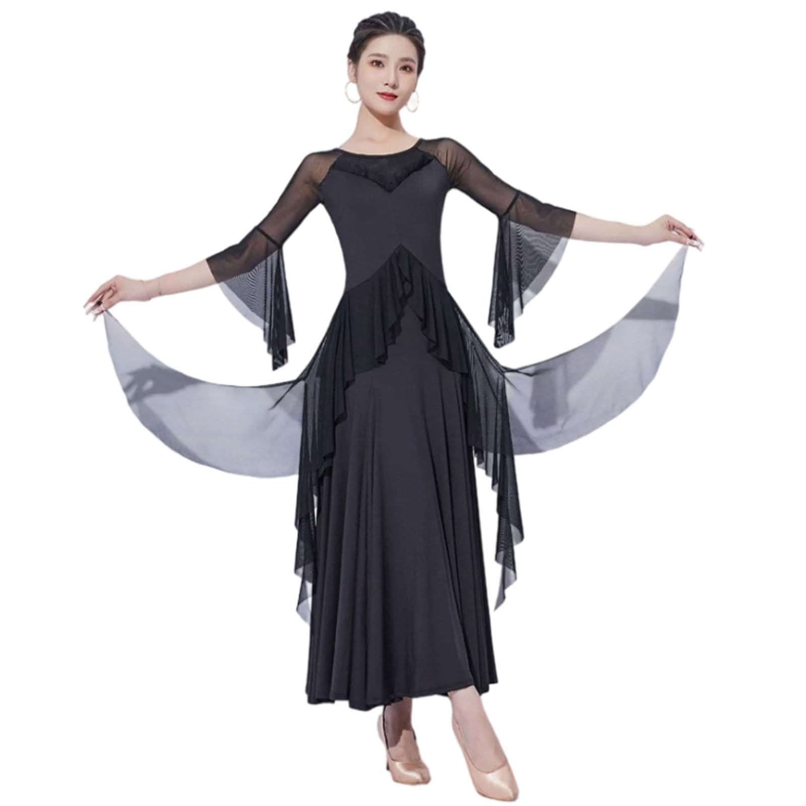Abiti Ballo da Sala Costume Valzer per Donna Gonna Salsa Flamenco