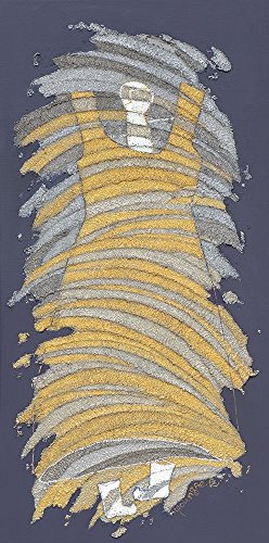 Tableau vertical robe jaune Youngae Lee pour illuminer votre salon moderne avec élégance