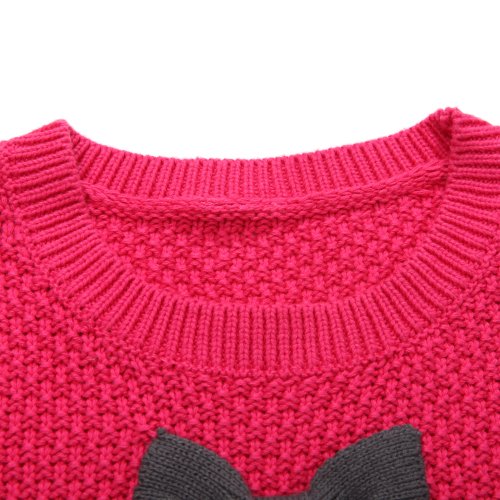 Richie House Little Girls' Spring Long Sweater Pull with Bows RH10624