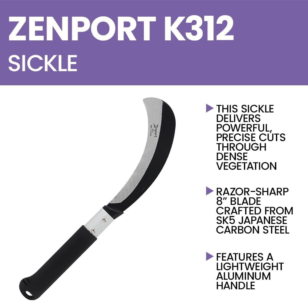 Zenport K312-3PK of Sickles, 42cm (16.5-inch) Short Chop Sickle, 3-Pack