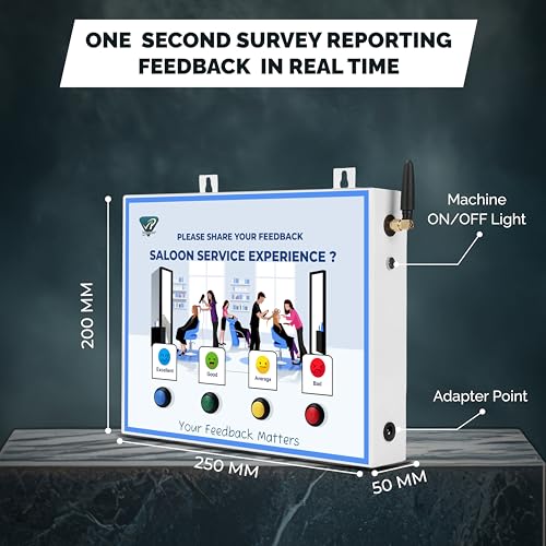 Image of Rely Cure ⇒ VP Industries (Lite Model) Saloon Feedback Machine with Inbuilt WiFi Hotspot | Smiley Feedback System with Mobile App & Live Reports
