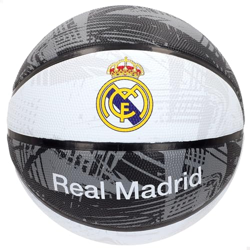 ColorBaby Real Madrid Balón de Baloncesto D24 cm T7, diseño Oficial, Superficie Texturizada, Agarre óptimo, óptimo para Interiores y Exteriores (77620)