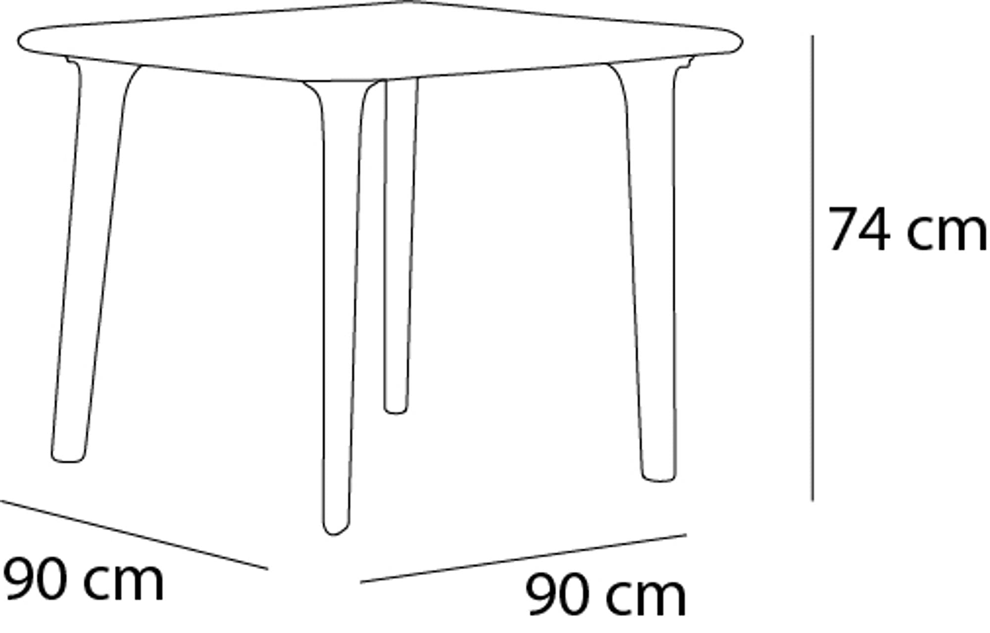 resol New Dessa Tavolo, Grigio Scuro, 90 x 90 x 74 cm