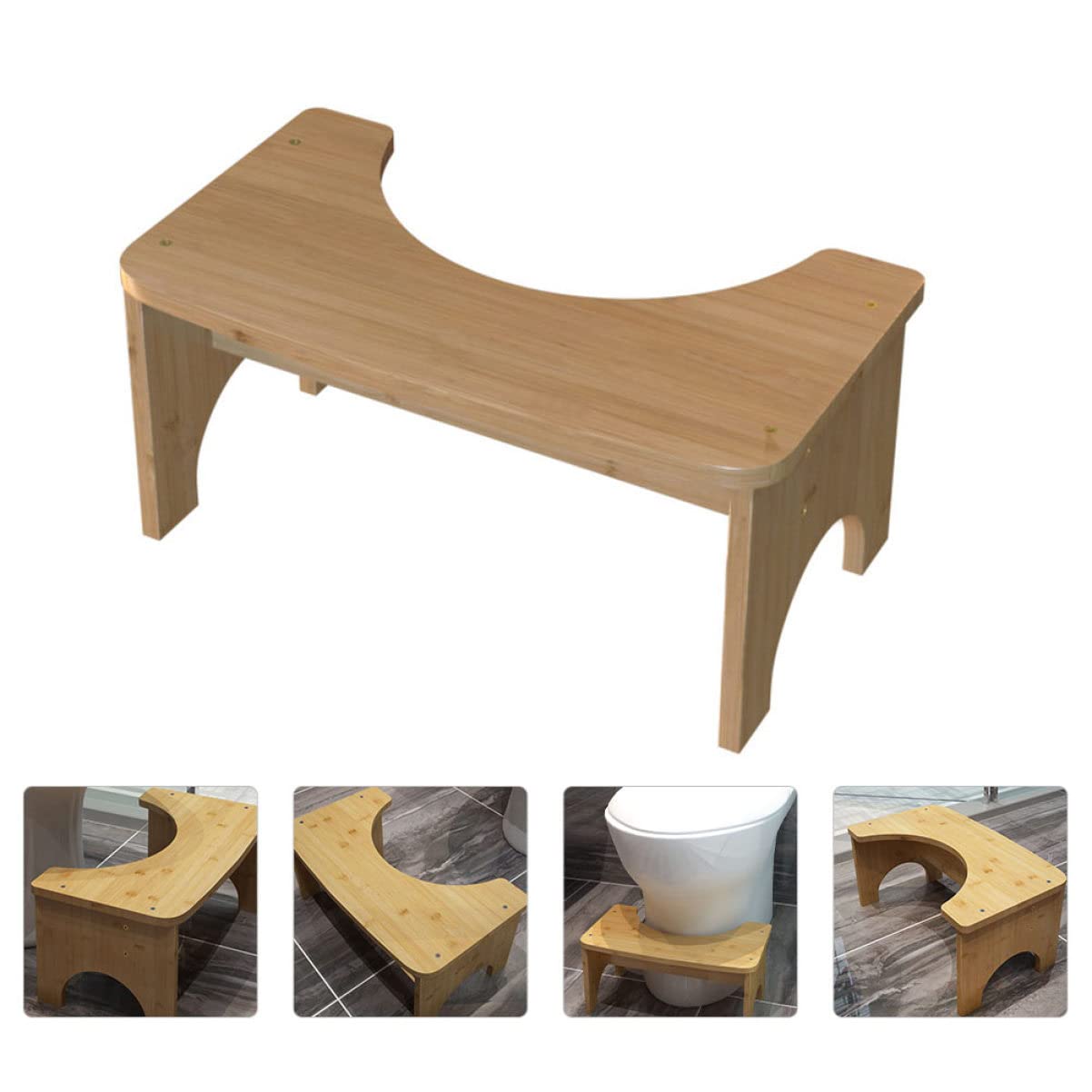 Toilettensitz Trittschemel in Khaki, Stabiler Hocker | 1 Stück, für Kinder und Ganze Familie, Leicht zu Reinigen, Platzsparend, Einfache Form