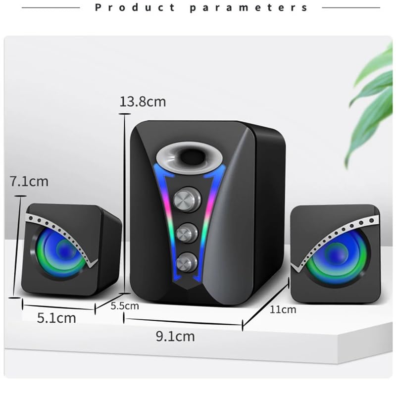 Altavoces para computadoras de escritorio con cable, alto volumen y micrófono 2