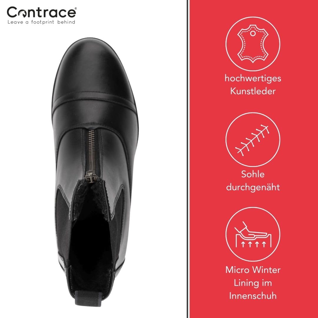 Vegane Reit-Stiefeletten FZ Winter – Schwarz – Gr. 29-46