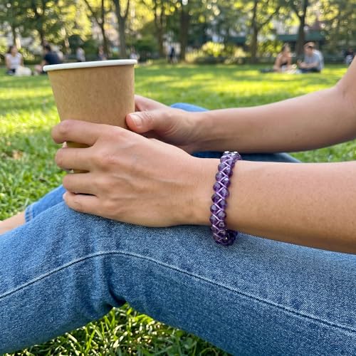 Pulsera Trenzada Doble Capa con Amatista Natural miniatura 5