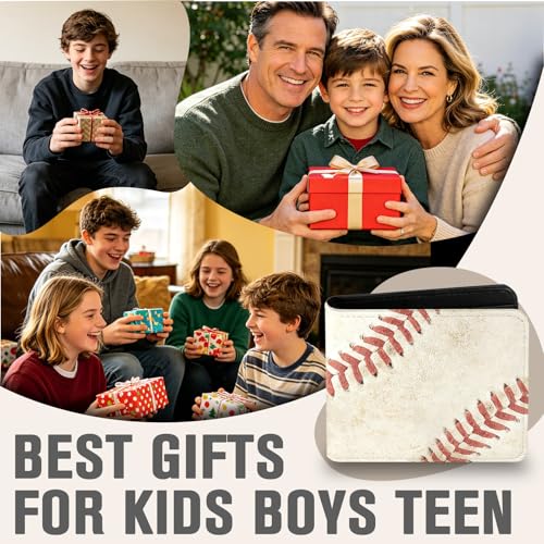 Image of Kids Wallet for Boys, Cool Wallets for Teen Son Ages 4 5 6 7 8 9 10 11 12 13 14 15 16, Leather Bifold Purse with Coin Pocket ID Window, Christmas Birthday Gift for Kid Men Boy Youth Guys