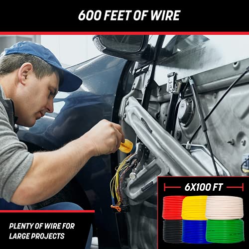 Gs Power 16 Gauge Wire – Automotive Electrical Spool, 6 X 100Ft Rolls Of Copper-Clad Aluminum Primary Wires For Car Stereo & Remote Trailer Wiring #TOP4
