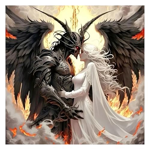 Peinture diamant ange et diable pour une soirée détente adulte