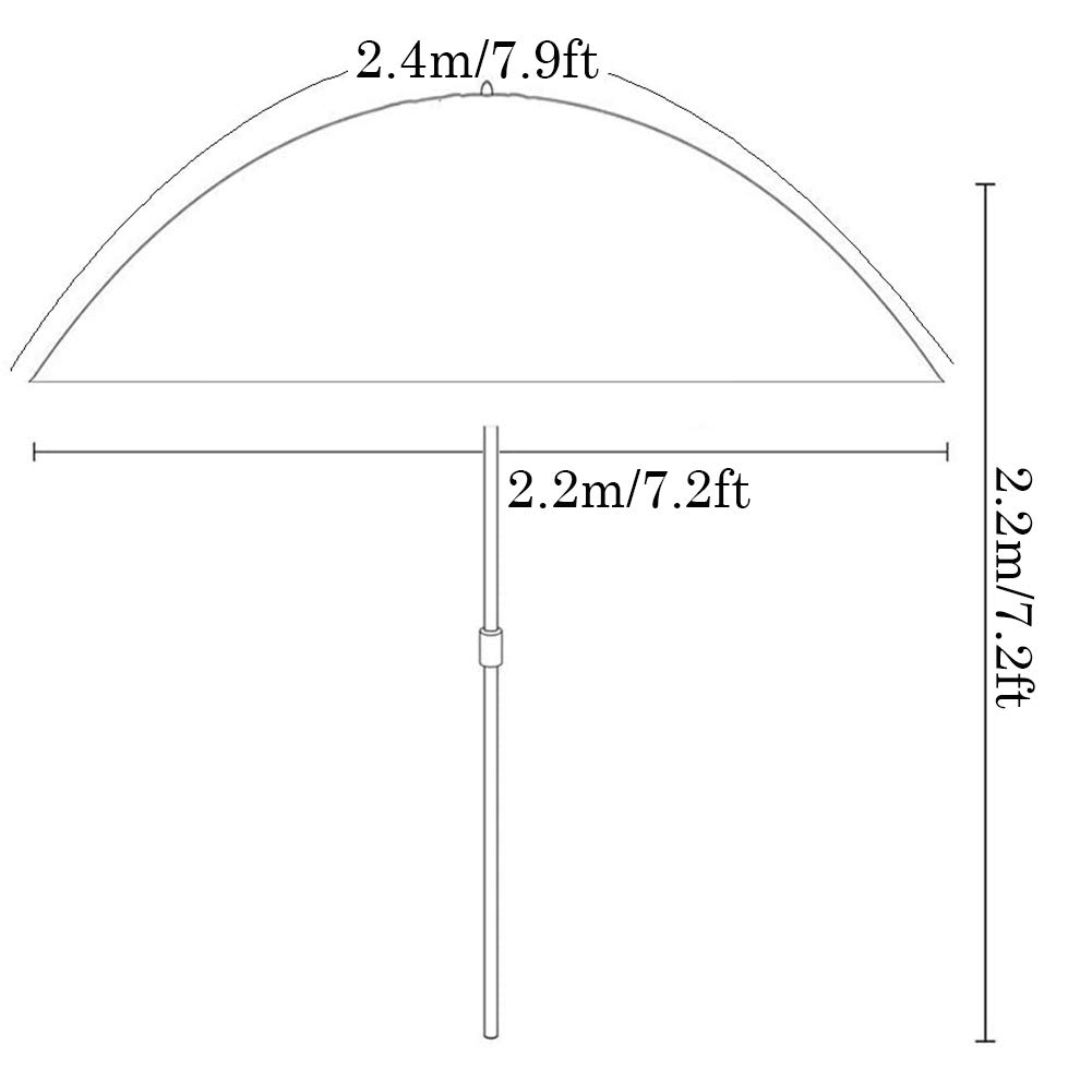 CYY Ombrellone da Giardino Tondo in Acciaio con Regolazione Altezza,Protezione UV e Impermeabile Grande Ombrellone da Esterno,per Cortile Tavolo Mercato Terrazza(2.8 M/9.2ft)